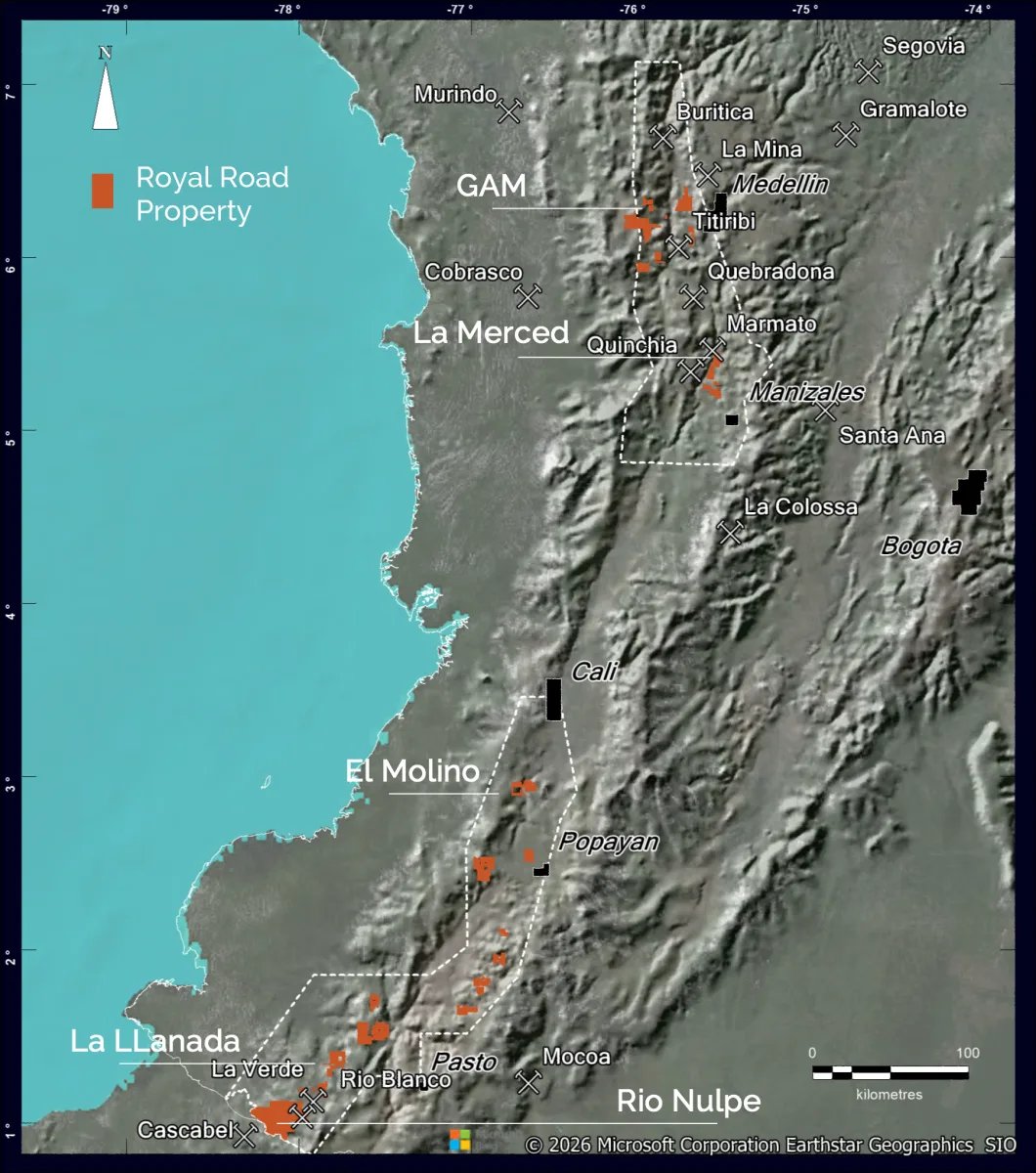 Title location map including La Merced